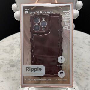 Ripple 3D Water Ripple Phone Case for iPhone 15 Pro Max - Purple